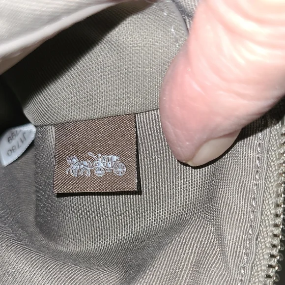 Coach Grey Ombre Double Zippered Textured Leather Wristlet - Picture 7 of 8